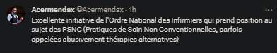 🇫🇷 #ZetHub Quand on ne maîtrise pas le sujet  des 'PSNC', appellation étendue récemment par Mme Firmin-Le Bodo pour porter le plan du lobby 'Agence des MCA' de légalisation des thérapies alternatives 

Esprit critique es-tu là ?

#DunningKruger l'est.