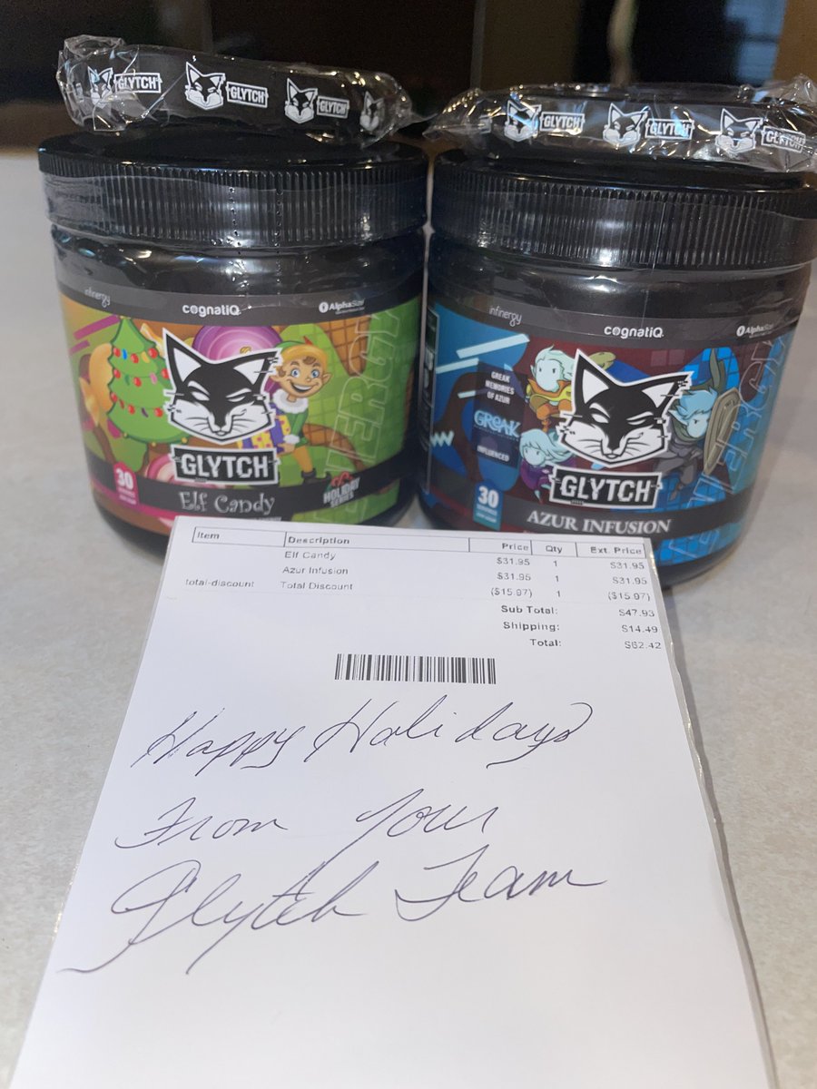 Can’t believe how fast this order actually arrived! Just ordered these on the 21st!! Happy holidays @GLYTCHEnergy 🎄🩶 #GlytchFam (if you’d like to check out the site yourself do so with my referral link - click.pstmrk.it/3s/glytchenerg… and don’t forget to use my code: ZRAR before…