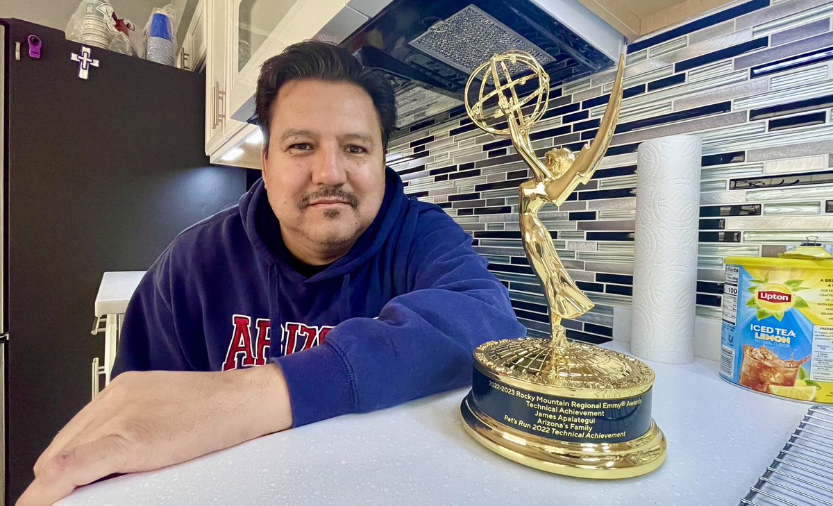 Santa came early this year!! Thank you <a href="/RockyMtnEmmy/">NATAS, Rocky Mountain Southwest</a> #Emmy #PatsRun #techincalachievement #azfamily  #HappyHolidays