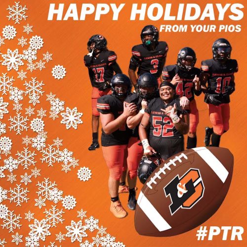 Thanks from <a href="/LCPiosFB/">Lewis & Clark Football</a> for the holiday wishes. Happy holidays!!