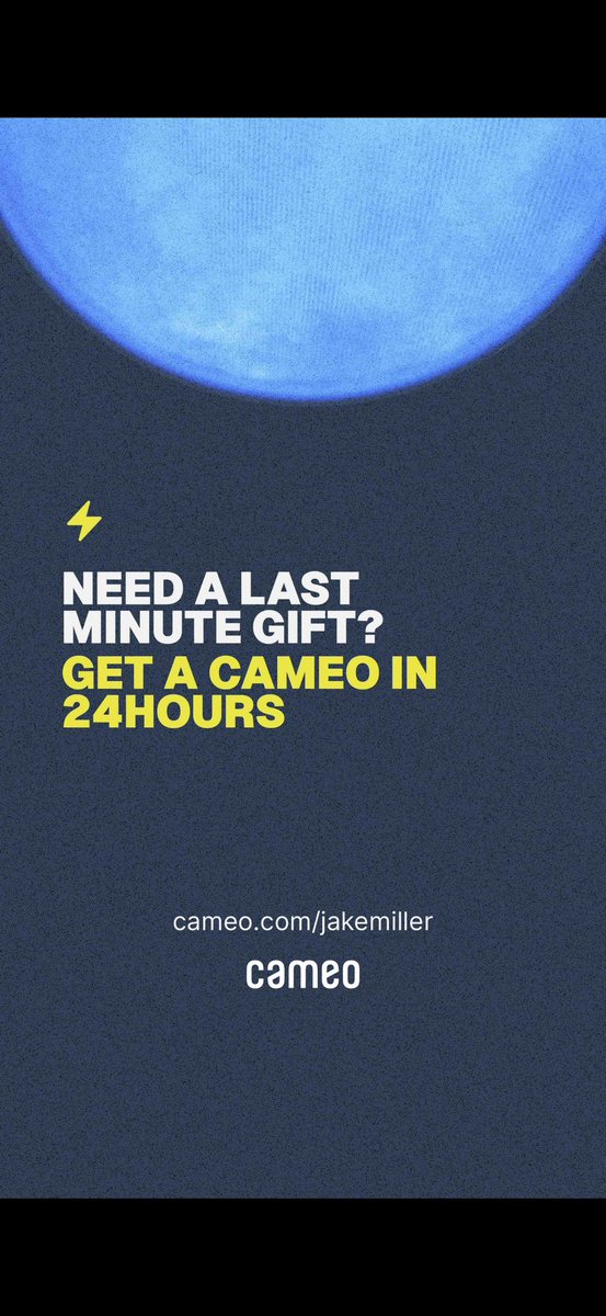 jakemiller's tweet image. Last minute Christmas gift for all you procrastinators 🎁 v.cameo.com/e/57oaOIiBNFb