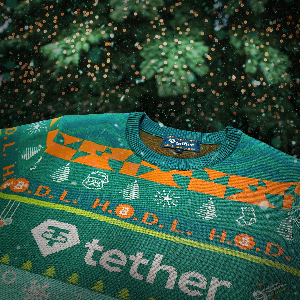 cypherpunkstore's tweet photo. Celebrate the HODLiday with a Tether Christmas Sweater 🎅 https://t.co/JXfTqvkQgS