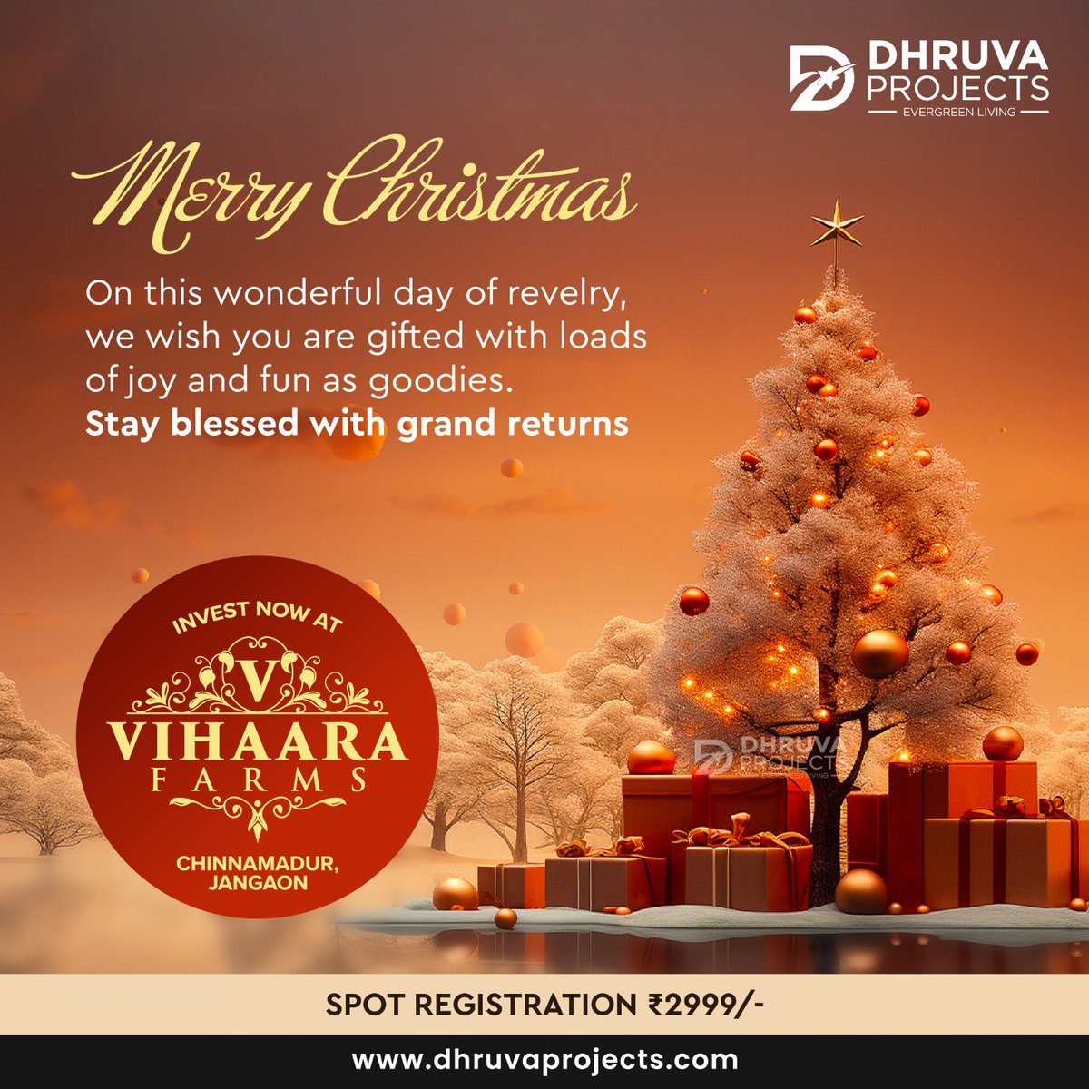 dhruvaprojects's tweet photo. Merry Christmas! May your heart be as full of joy as your day is filled with delightful goodies. Blessings for grand returns!

#DhruvaProjects #MerryChristmas #Christmas2023 #HappyHolidays #ChristmasCelebrations #MerryChristmas2023 #Farmlands #VihaaraFarms #Hyderabad https://t.co/n3Imz0tySw