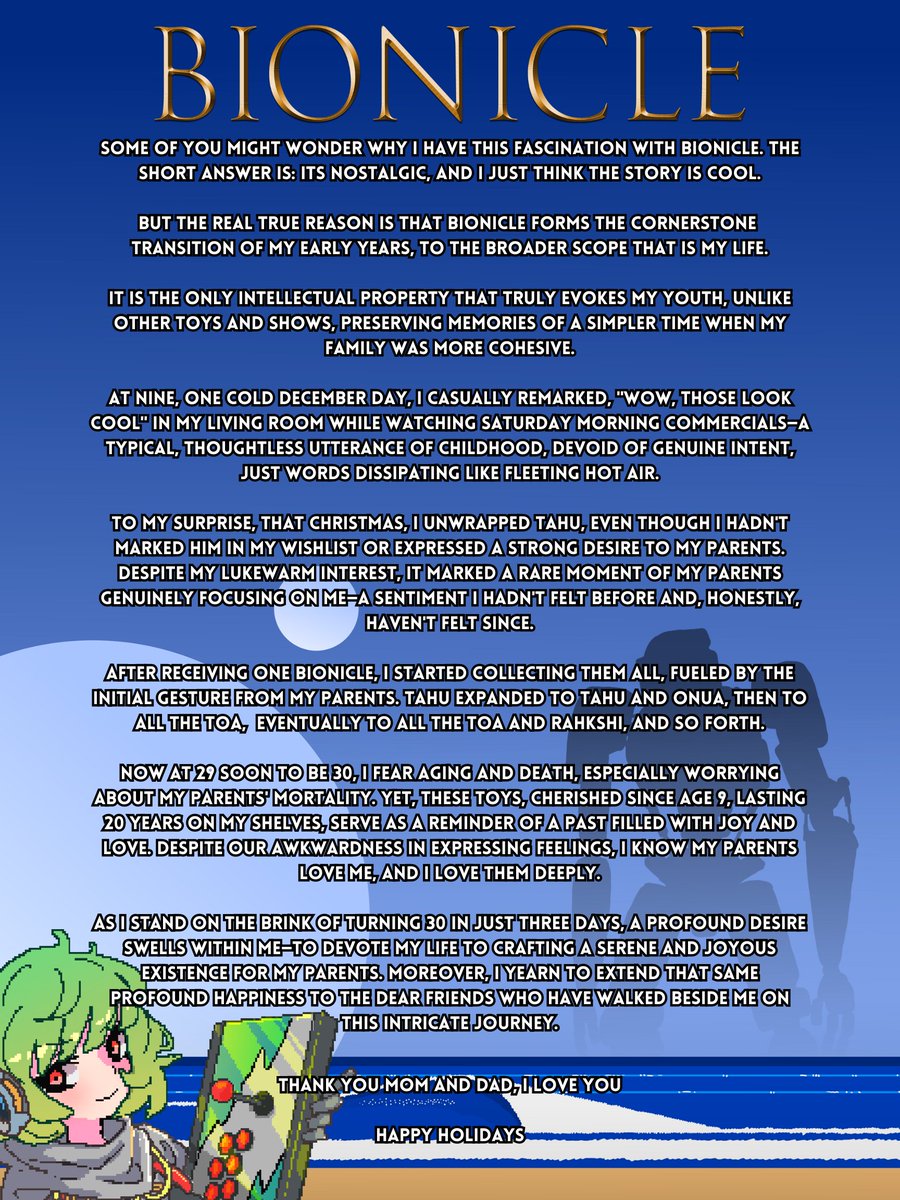 While it might not feel like a holiday post, this Christmas gift shaped my life more so than any other. 

enjoy if you care to read this.

happy holidays!