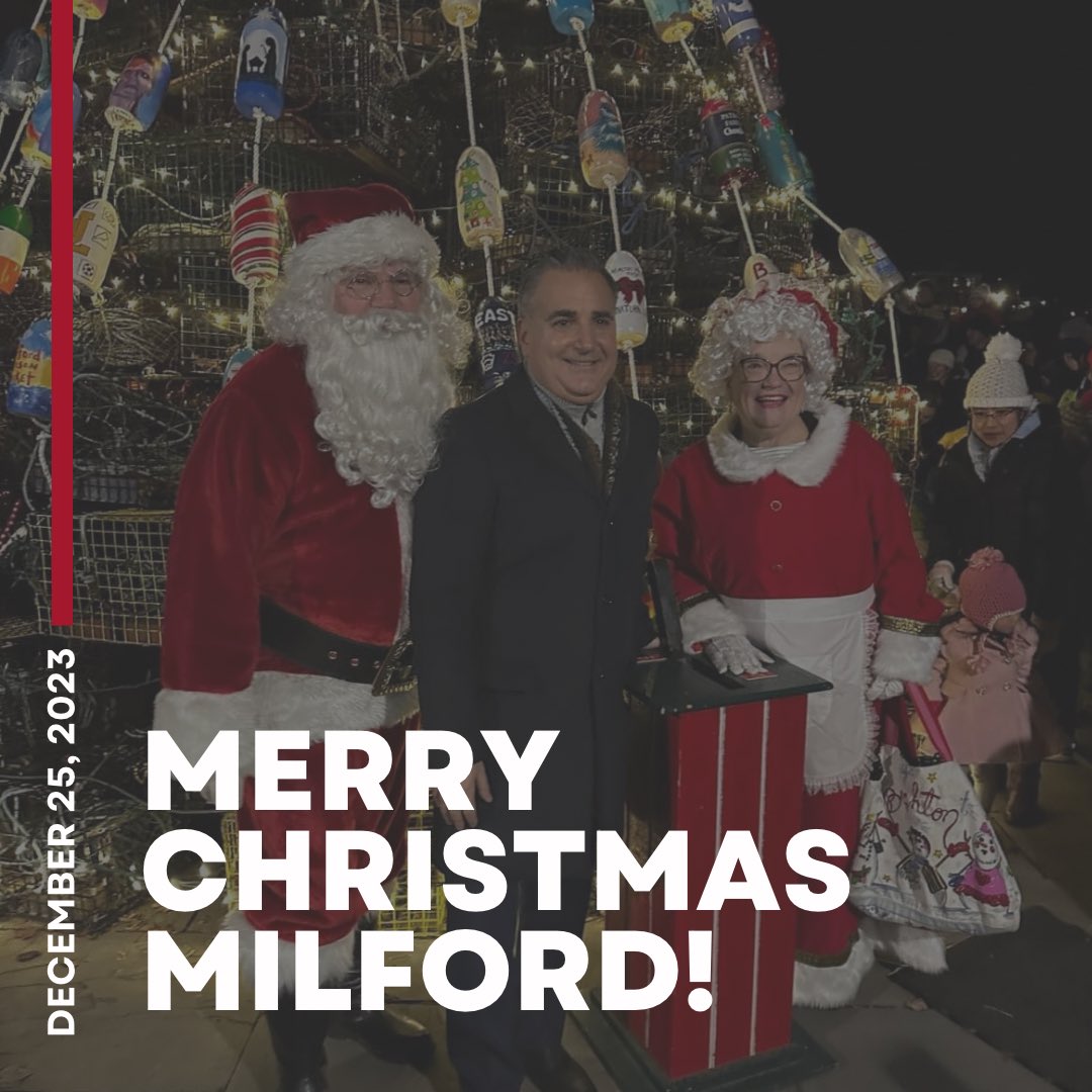 Extending heartfelt Holiday wishes to the wonderful community of Milford! May this holiday season be a time of unity, joy, and shared moments with loved ones. May you all have a Merry Christmas and a bright start to the New Year! 🎄 #milfordct #happyholidays2023