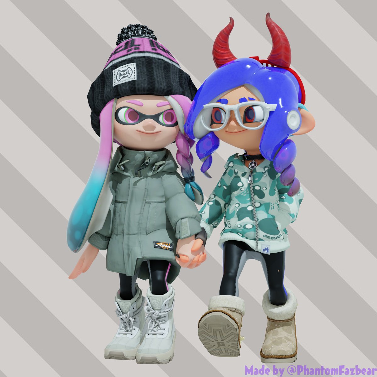 Phantom_fazbear's tweet photo. A few more lil winter renders for some friendos <3

Ft. @Arcade_22_, @ChaosSquishy and @VamppawMonster

#splatoon #splatoon3 
#スプラトゥーン3 
#splatoonart #Blender3d https://t.co/GUWG7Ks2fq