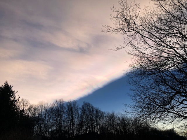 A treat this evening - nacreous clouds - a really rare phenomenon - above our #Yorkshire village, now to be known as Santa clouds in our house. And what a lovely reminder of the importance of believing in a little magic from time to time. #Nacreousclouds
