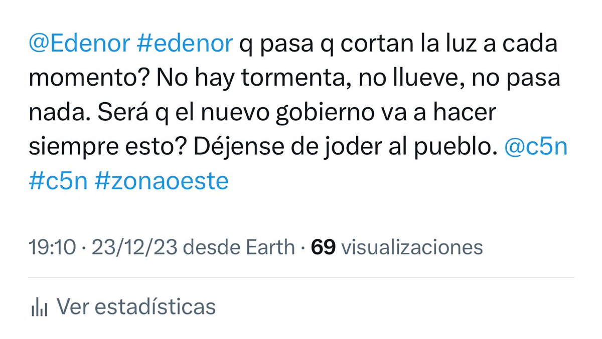 13_millozi's tweet photo. @Edenor @C5N porque será q borraron mi post???!! https://t.co/5tq8ahyo3M