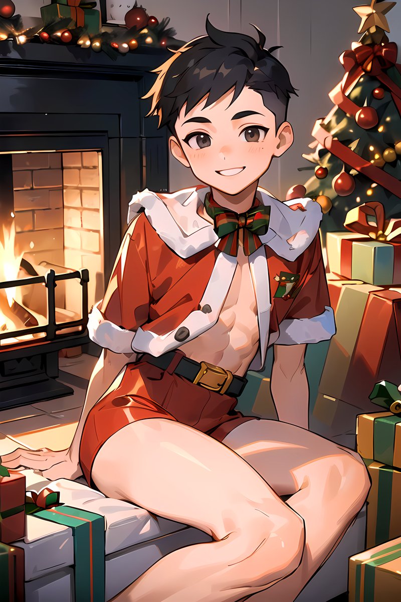 WonderTime777's tweet image. "Being here with you is the only gift I need!" 🎁🎄 #AIart #AIイラスト #AIイラスト好きさんと繋がりたい #AI生成 Merry Christmas!