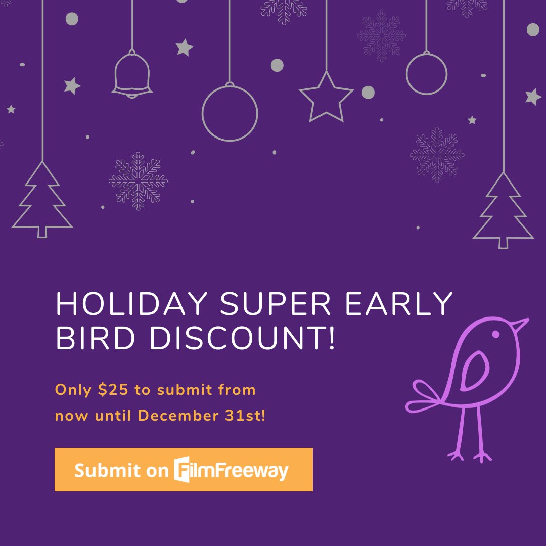 TOWebFest's tweet photo. SUPER EARLY BIRD DISCOUNT!! Ends December 31st!
#webseries #festival #filmmaker #toronto #webfest #producer #screenwriter #towebfest #filmfreeway #discount #holidaydiscount #happyholidays https://t.co/Cs3C73Mb2M