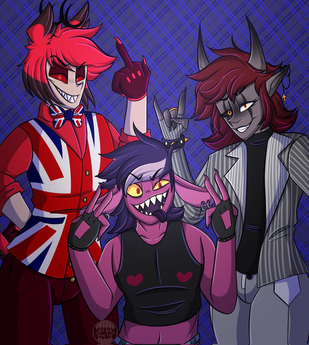 AlastorBritish's tweet photo. Mine, Aloe and Bigbadmonstah's new family portrait which will be added to the mansion very soon https://t.co/fgjv8FrHub