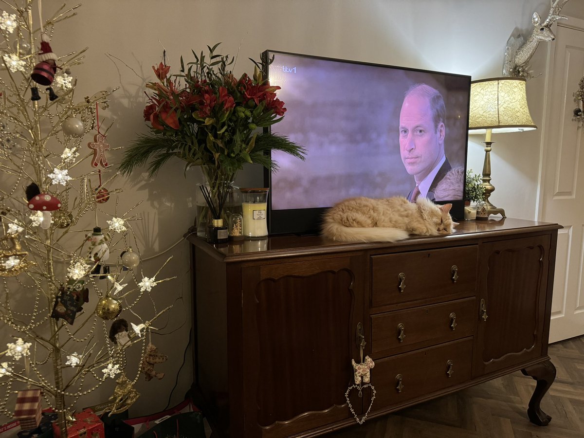 Even #PrinceWilliam is looking at my cat 😂 #TogetherAtChristmas