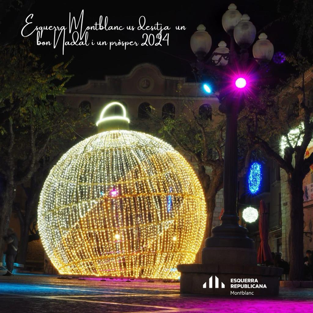 ERC_Montblanc's tweet photo. Esquerra Montblnc un desitja bon Nadal i un pròsper 2024 ple de llibertat, prosperitat i felicitat! https://t.co/EqEuFgexA1
