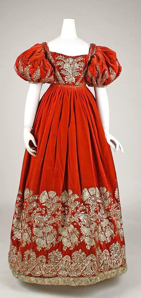 Good morning! A perfect dress for the holiday season &amp; to kick off our special #youarenotalone posts from Dec 24-26. Bright, bold, beautiful! A German court dress, c. 1828 of silk velvet &amp; metal <a href="/metmuseum/">The Metropolitan Museum of Art</a> Acc.# 1983.4