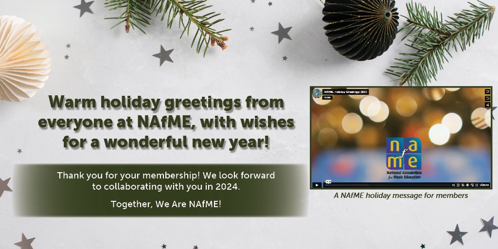 Holiday greetings from NAfME! vimeo.com/893450721?shar…