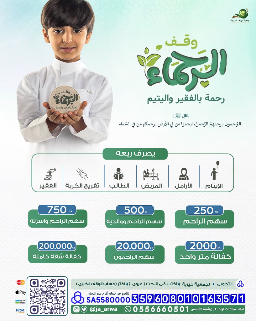 Dr_alqarnee's tweet photo. فرصة عظيمة في بر الوالدين بل من أعظم أنواع البر لأنه من الصدقة الجارية ..
ساهم عنهما بما تستطيع في مشروع #وقف_الرحماء فيجتمع لك بر الوالدين وصدقة جارية

https://t.co/zDi6ep7SJL https://t.co/7k5MWv3Bti