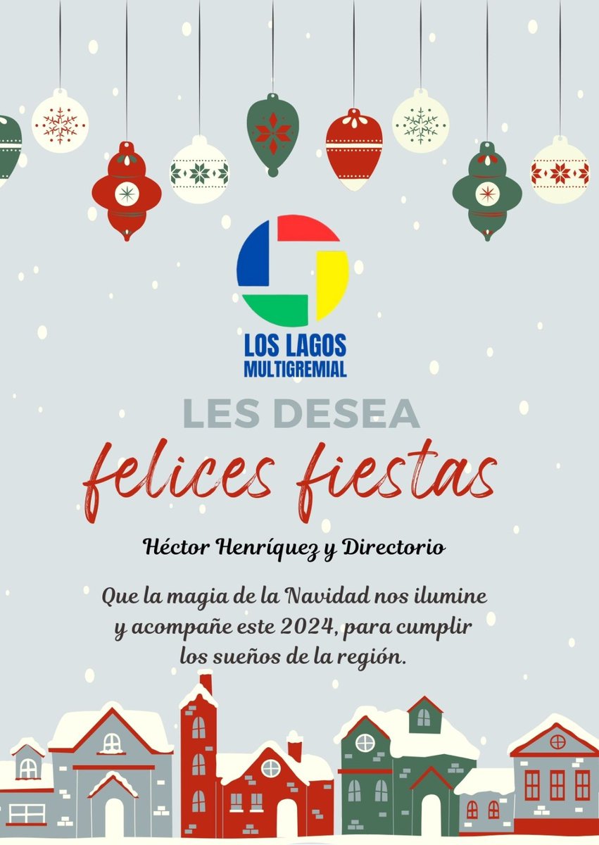 La familia de la Multigremial de Los Lagos, les desea una muy Feliz Navidad y un venturoso 2024 para nuestra Región.
#multigremial #mgloslagos #regiondeloslagos
