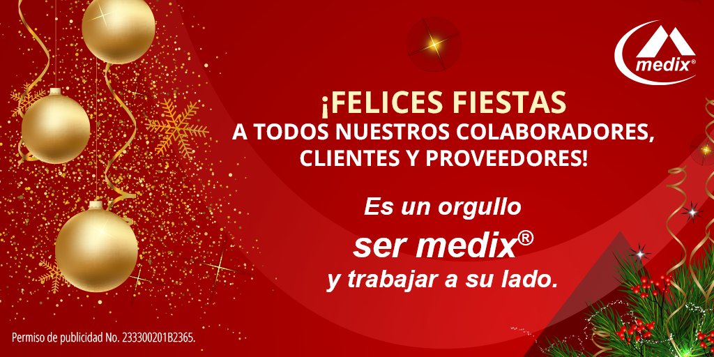 MedixMexico's tweet photo. Les deseamos que disfruten estas fechas rodeados de sus seres queridos y que gocen de salud en todo momento. ¡Feliz Navidad! 🎄✨ https://t.co/OTqiPfTJNs