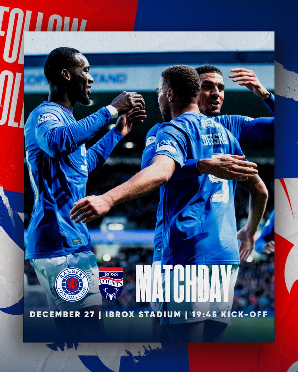 RangersFC's tweet photo. 👊 IT'S MATCHDAY! 👊
🆚 Ross County
🏆 @SPFL
🏟️ Ibrox Stadium
⏰ 19:45 (UK)
🎟️ Tickets: https://t.co/i2yGUbslIb
📺 Live on RangersTV PPV inside the UK: https://t.co/4hJ08vB6sV

Come on #RangersFC 💙 https://t.co/HWhJdn67Q4