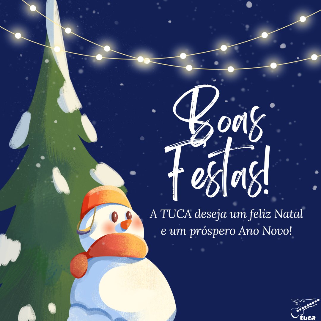 A TUCA deseja um feliz Natal e um próspero Ano Novo. 💙🤍🎄🎅🎉