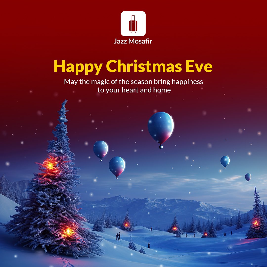 JazzMosafir's tweet photo. Wishing you a joyful Christmas Eve filled with the magic of the season! 🎄✈️ 

#JazzMosafir #christmaseve #mereychristmas https://t.co/oMEePMApnN