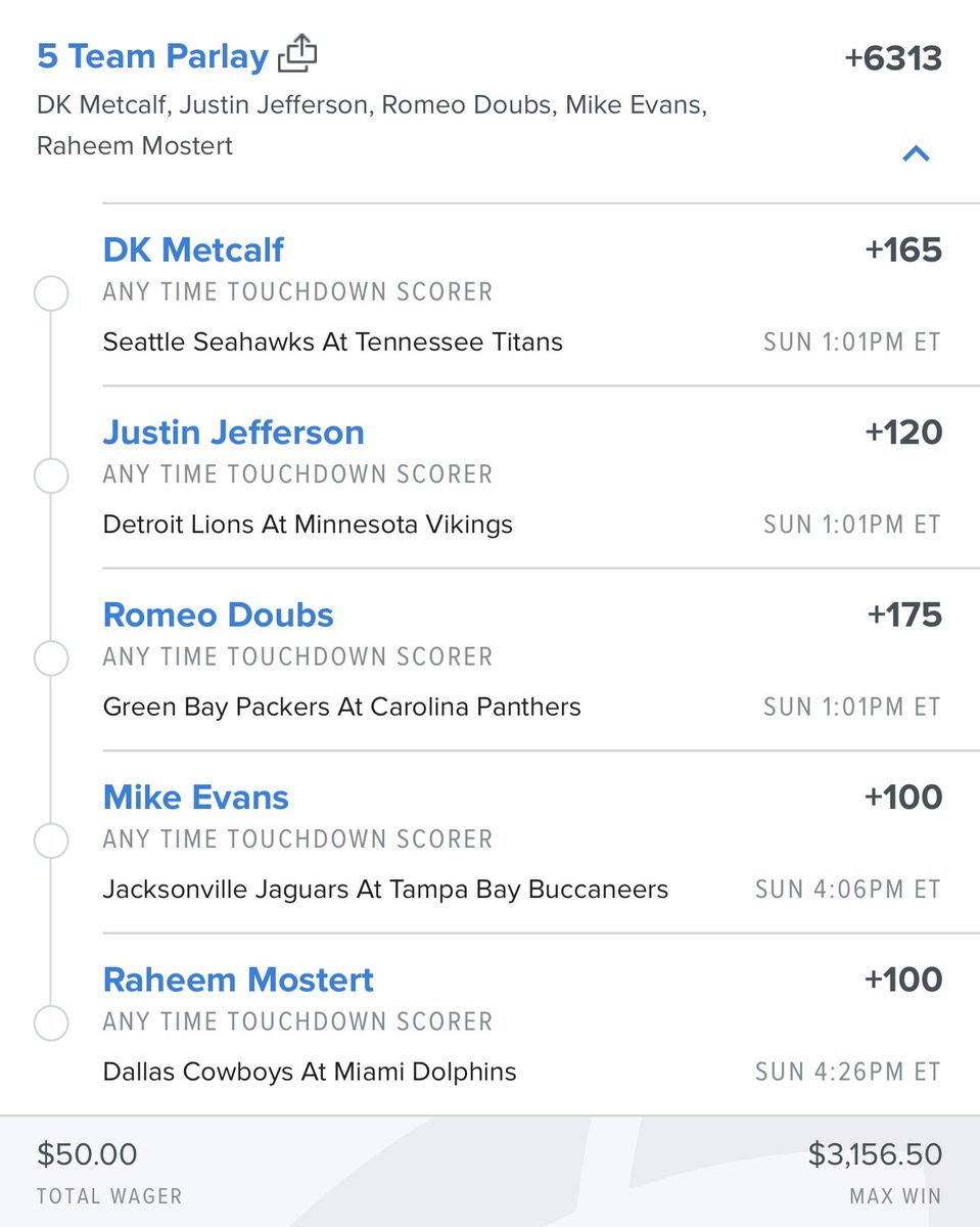 SmartPlaysDaily's tweet image. #NFL Anytime TD Parlay 🏈  (+6313)

Get all my plays -&amp;gt; Smartplaysdaily.ca