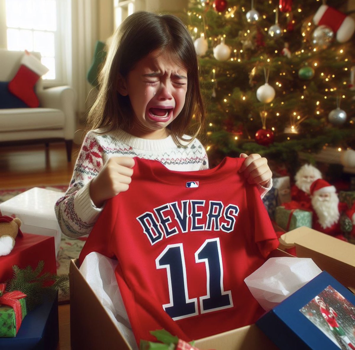 BronxBmbrz's tweet photo. Got my niece a devers jersey for christmas 🫵😂 https://t.co/RUOTCCAmDl