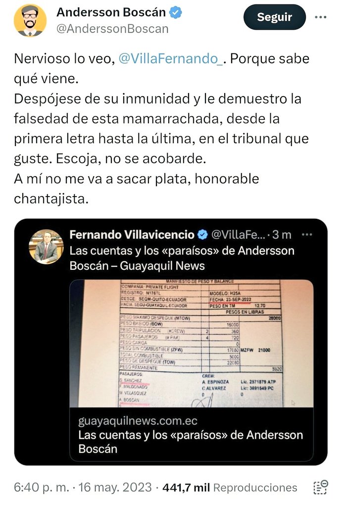 CristianXMS's tweet photo. Acto 1: #Villavicencio denuncia a @AnderssonBoscan de tener cuentas en paraísos fiscales.
Acto 2: #Boscan le dice extorsionador.
Acto 3: Villa es despachado
Acto 4: El boinas es expuesto por su otrora mejor amiga 10/20
Acto 5: El Boinas ahora dice en TA que #DonBille no era extorsionador
Acto 6: Los periodistas le 👎 a @LaPosta_Ecu
Acto 7: 10/20 persigue y allana la "Amazonas y Pereira", el Boinas pide asilo a @JMilei.
La pregunta incómoda, llega gracias a "Renaciente"... porque somos cuero, cuero... Cómo se llama la #Narco obra?