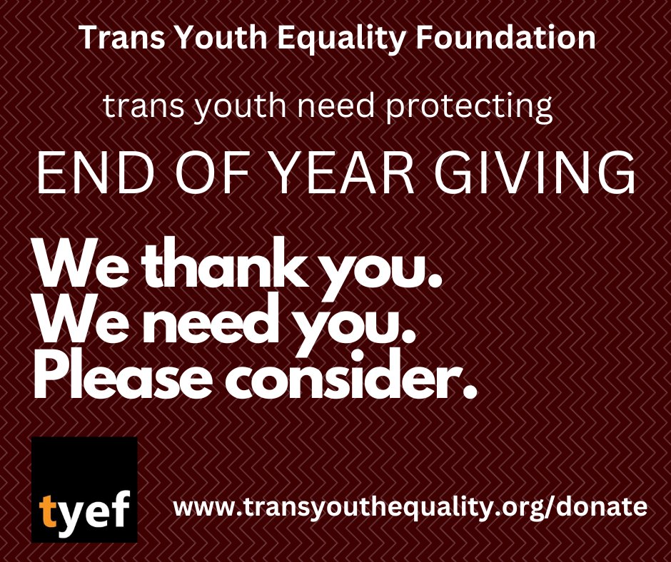 We need you at this time especially. TYEF began in 2007. Our summer camp started in 2008. The need for advocacy is higher then ever with so many states attacking trans youth rights and taking away their rights. We work harder then ever and need your support.
