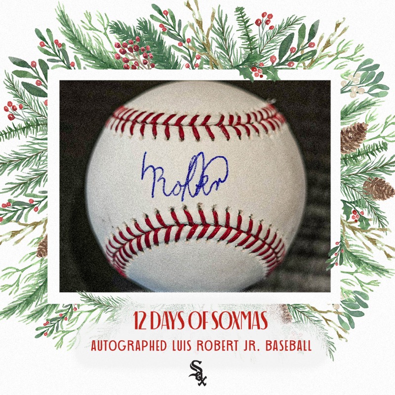 whitesox's tweet photo. 🎶 On the 11th day of Soxmas…

REPOST for a chance to win an autographed Luis Robert Jr. baseball.