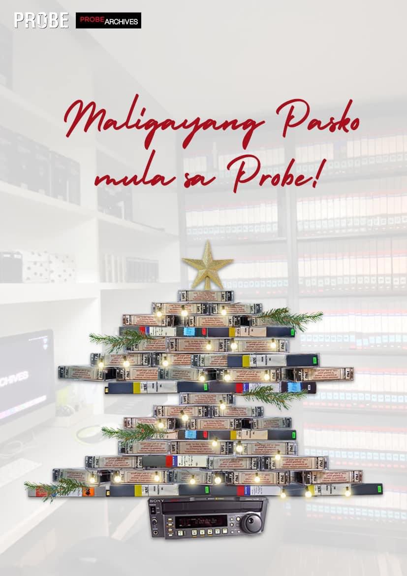 Maligayang Pasko mula sa amin (at sa mga umatic at betacam tapes sa aming Probe Archives library)! Hangad namin ang kasiyahan at kapayapaan para sa inyong pamilya at mga mahal sa buhay. 🤍❤️🎄