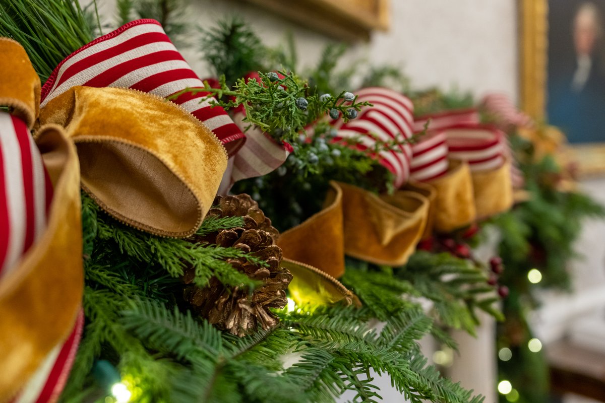 The Oval Office is all decked out for the holidays.