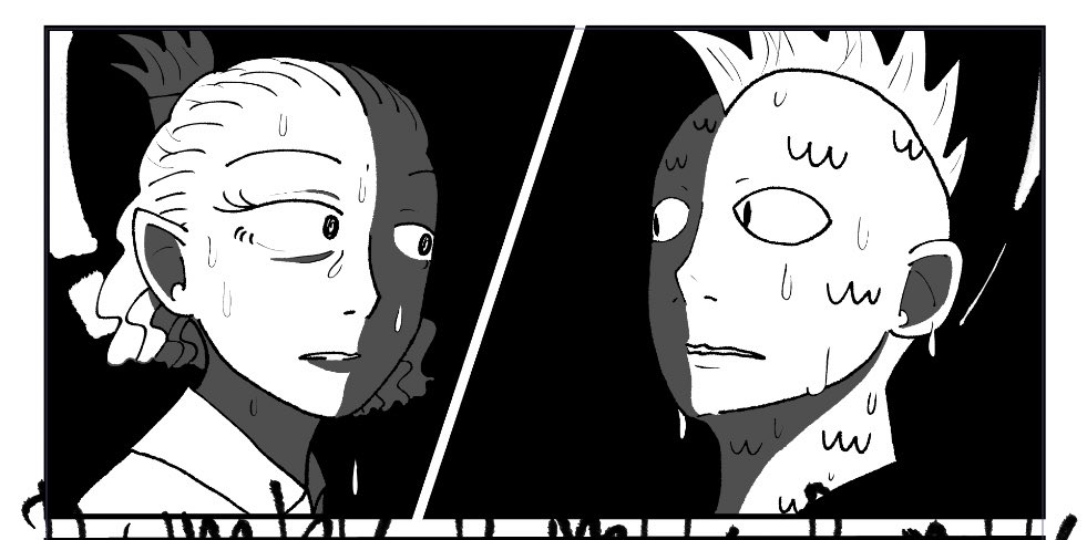 DrKotobuki's tweet photo. It is Christmas Eve so naturally I am drawing horror comics
(background censored to prevent spoilers) #MonsterCafe https://t.co/LA8LJs5hMD