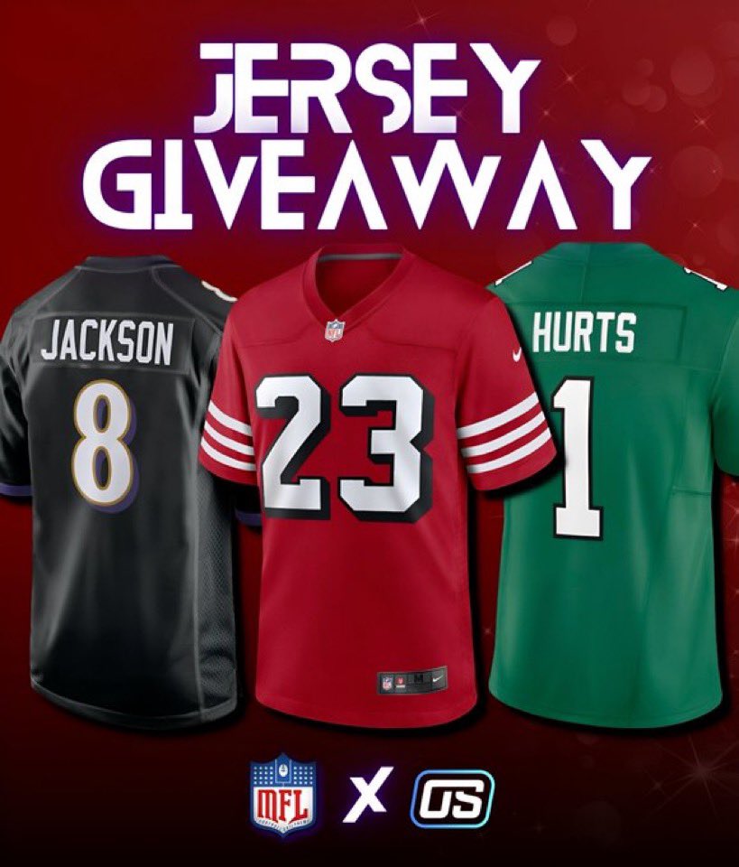 MLFootball's tweet image. 🚨GIVEAWAY🚨

We are giving away a #NFL   JERSEY OF YOUR CHOICE, all you have to do is follow @OddsStack &amp;amp; @_MLFootball and RETWEET this post.