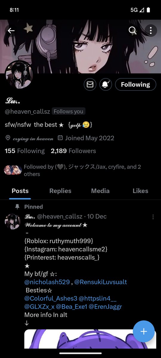 lover_scar's tweet photo. Come on do it 
Do it now 
Let's get her to 2,200 followers 🥰:3 https://t.co/dMUzE88GVp
