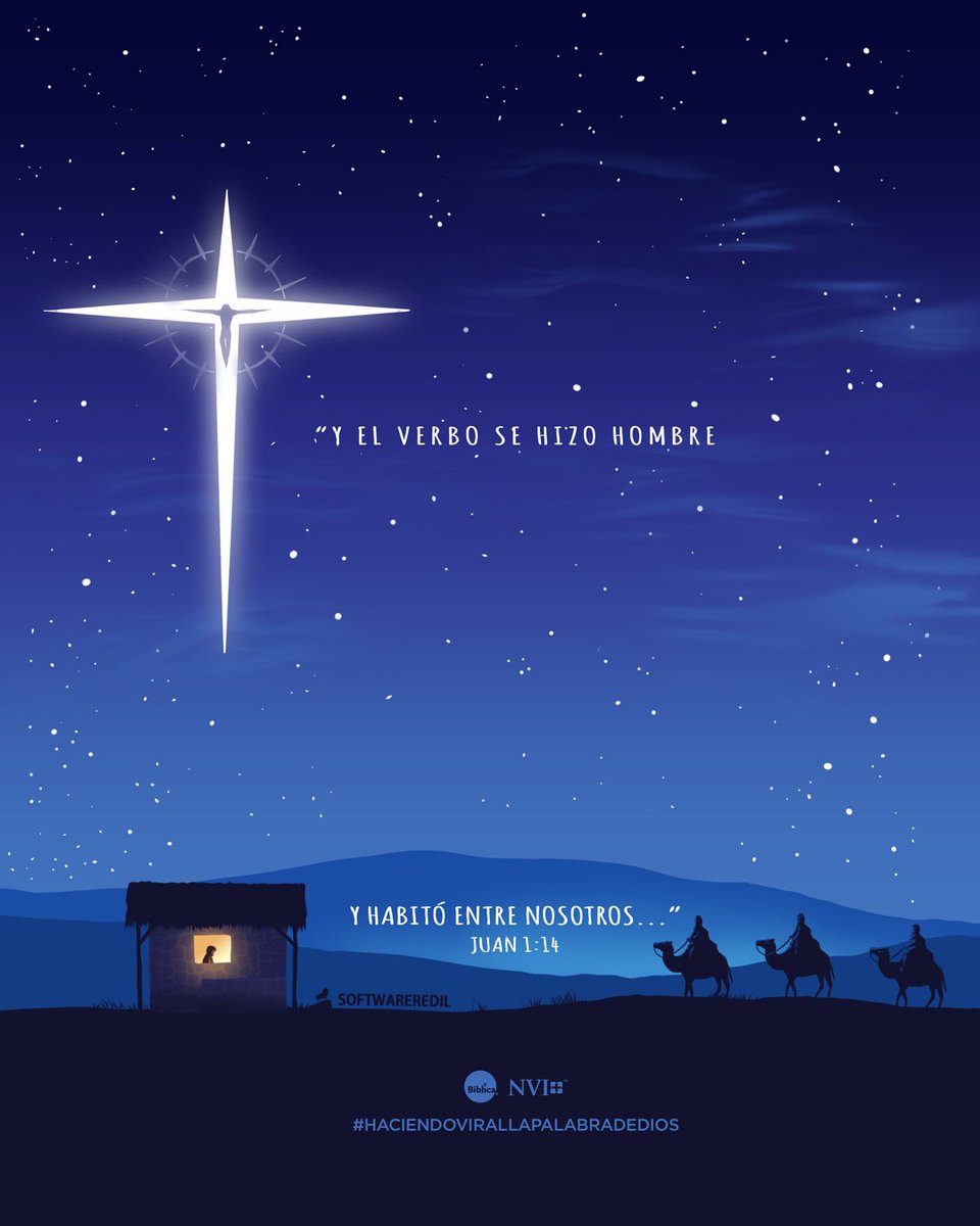 BiblicaLA's tweet photo. «Y el Verbo se hizo hombre y habitó[a] entre nosotros. Y contemplamos su gloria, la gloria que corresponde al Hijo único del Padre, lleno de gracia y de verdad». Juan 1:14 

#VersículoDiario #SoftwareRedil #BibliaNVI #LaBiblia #NavidadEsJesús https://t.co/uNkHgPjQ9t
