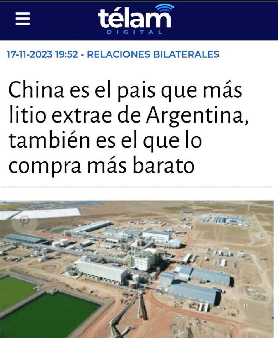 eduardomenoni's tweet photo. Los comunistas se quejan de que Milei le quiere abrir las puertas al magnate Elon Musk para negociar con el Litio en Argentina 🇦🇷 , pero olvidan que China comunista extrae litio casi regalado por culpa del kirchnerismo.

¡Zurdos hipócritas de mierda! https://t.co/Sm8qumuU6g