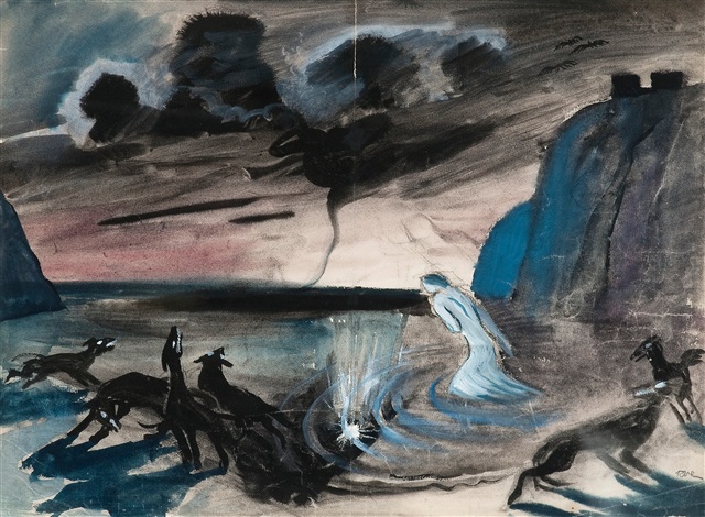 folk_horror's tweet photo. '#Midwinter Wolves' by Tove Jansson, c. 1935  🐺 https://t.co/CpmqROw3He