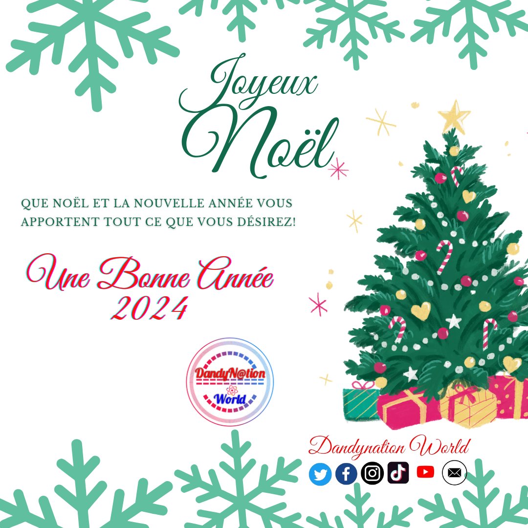 Dandynationwold's tweet photo. Que Noël et la nouvelle année vous apportent tout ce que vous désirez!
#Amour #Joie #Paix #Noël #Annee #DandyNationWorld #BonneAnnee #NouvelAn #World https://t.co/0prmJliHf8