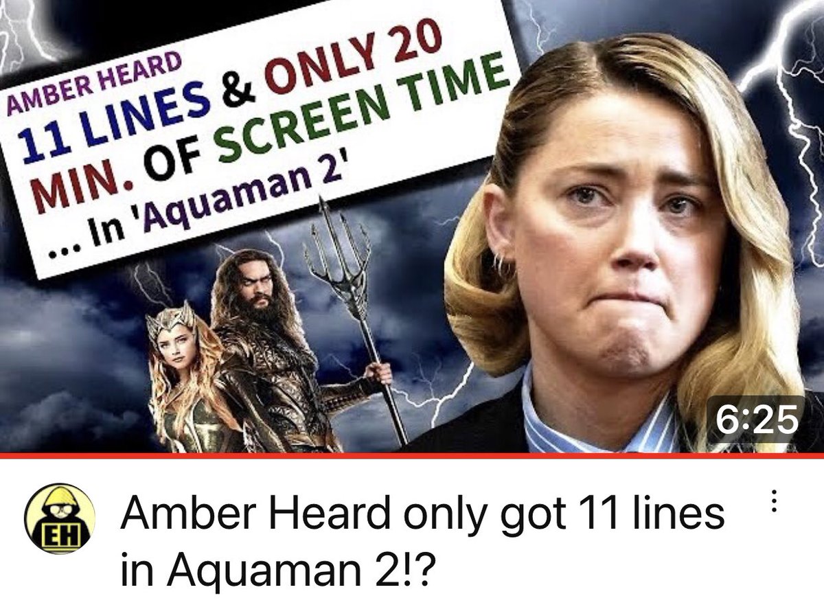 LauraB99737382's tweet photo. Amber Heard only got 11 lines in Aquaman 2!? https://t.co/GQl4VJUJsJ via @YouTube @EnterHacker #WheresJunior #AquamanAndTheLostKingdom #AmberHeardIsFinished #Mera #AmberTurd https://t.co/fbxeHte0Lt