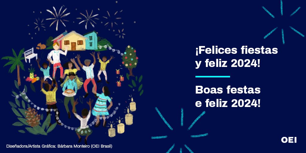 🎄 Desde la OEI, les deseamos unas ¡Felices Fiestas! 💫
🎇 Deseamos que el #2024 sea un año próspero y los invitamos a celebrar por nuestro 75° aniversario, una ocasión para recordar el camino recorrido y renovar nuestro compromiso con #Iberoamérica.
¡Felicidades!