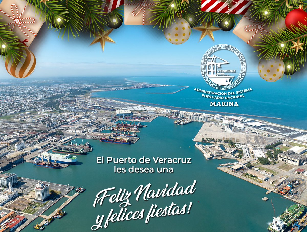 ASIPONAVER's tweet photo. ¡El Puerto de Veracruz les desea feliz navidad y felices fiestas!

#PuertodeVeracruz #ASIPONAVeracruz #ASIPONAVer #FelizNavidad https://t.co/Fftkprfj09