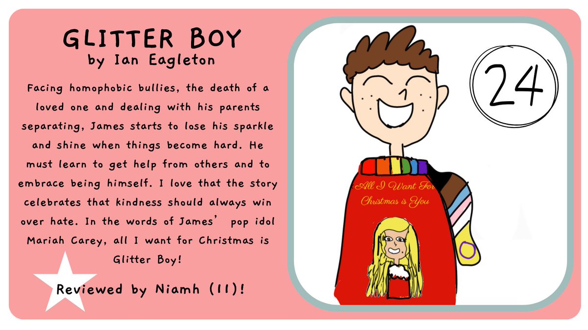booknookhove's tweet photo. It's time for the FINAL DOOR on Niamh's #ReviewCrew #BestBooksOf2023 advent calendar!
I hope you've enjoyed her recommendations (check the thread! 👆🧵)...she finishes with...
#GlitterBoy by @MrEagletonIan!
(Available here 👉https://t.co/arvBlja0gT)
🎄❤️MERRY CHRISTMAS!!!❤️🎄 https://t.co/BUeLO0GdJX
