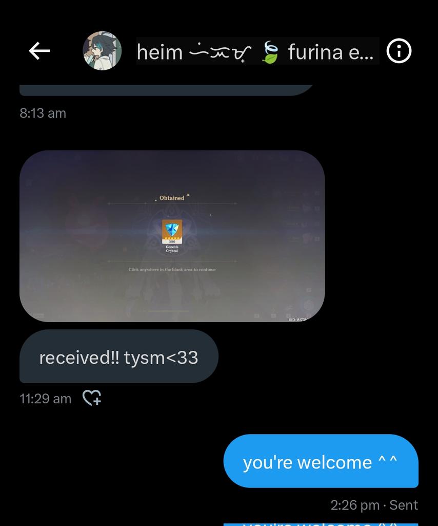 FeiGenshinPilot's tweet photo. Giveaway proof 🎉🎁🥰
#FeiGAproof
1st GA - 3 welkin
and 1 joint 60gc ga with @aresit0o https://t.co/VrqVJsmvLH
