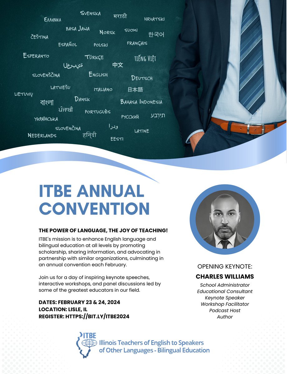 Honored to be keynoting the <a href="/ITBE/">ITBE</a> Annual Convention in February!

Join us as we explore the power of language and the joy of teaching through keynotes, workshops, and panels. 

Register here: bit.ly/ITBE2024
Accepting session proposals