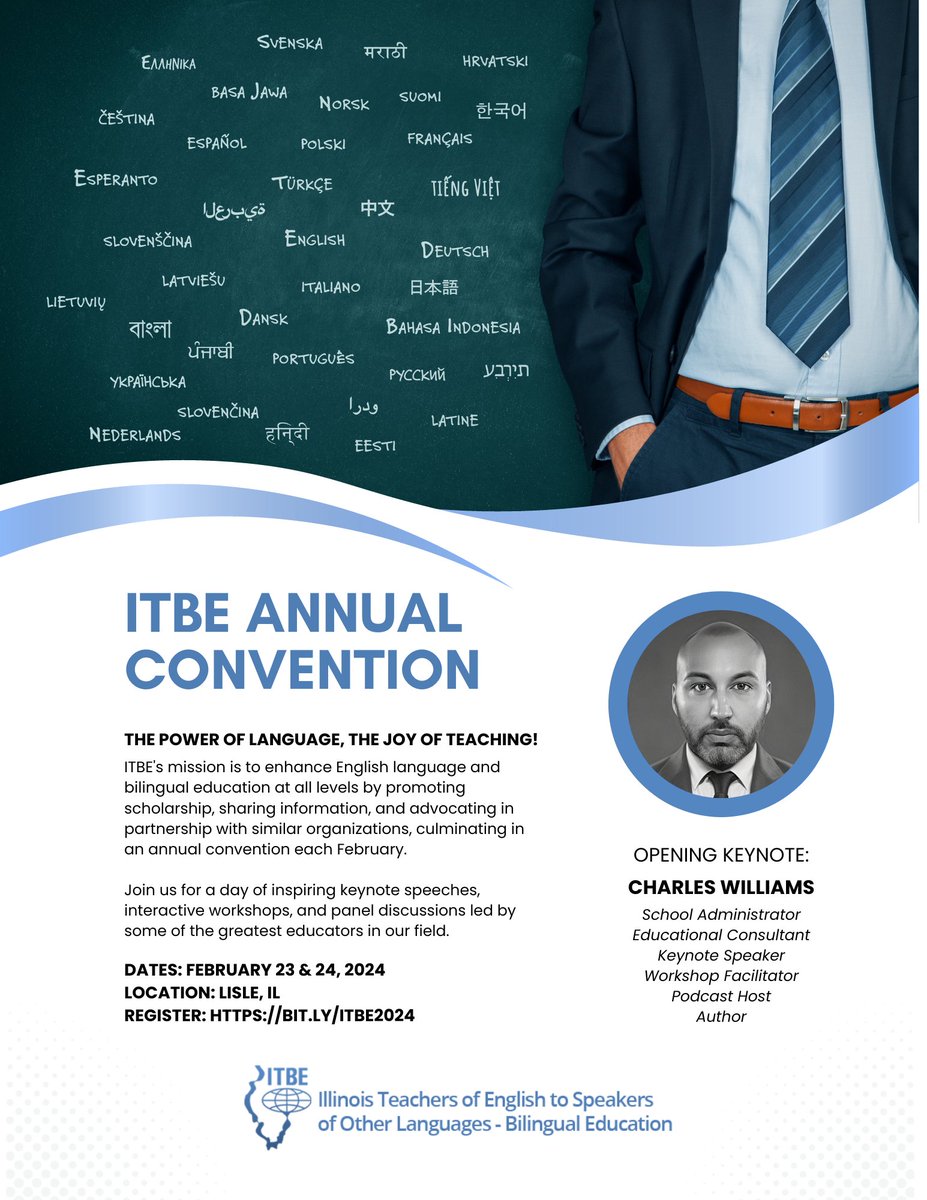 Honored to be keynoting the @ITBE Annual Convention in February! Join us as we explore the power of language and the joy of teaching through keynotes, workshops, and panels. Register here: bit.ly/ITBE2024 Accepting session proposals