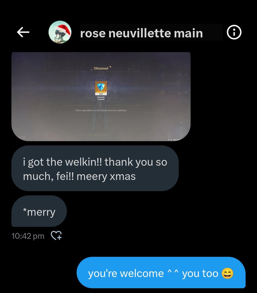 FeiGenshinPilot's tweet photo. Giveaway proof 🎉🎁🥰
#FeiGAproof
1st GA - 3 welkin
and 1 joint 60gc ga with @aresit0o https://t.co/VrqVJsmvLH
