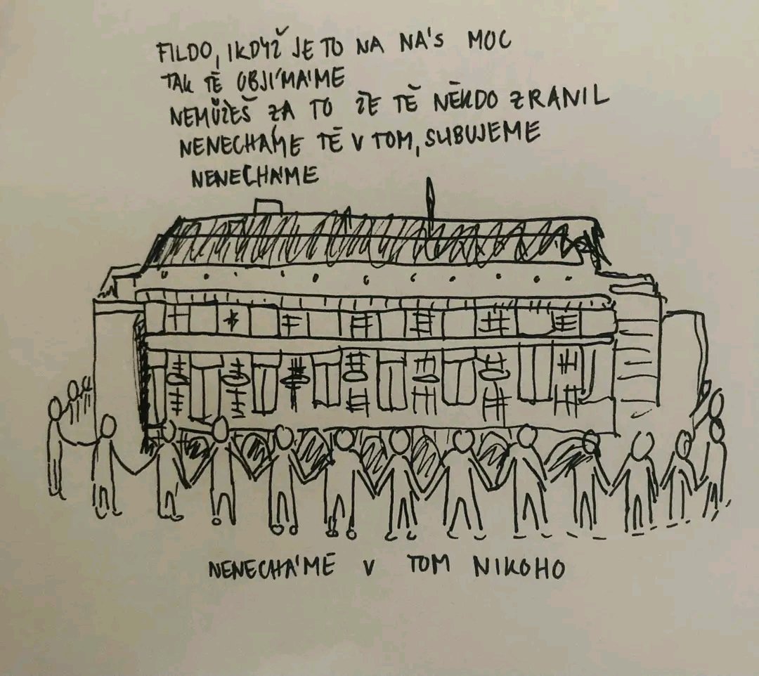 Kresbička jedné ze studentek FFUK. Nic dalšího už dneska nenapíšu, protože neumím, a taky na to nějak nevidím.