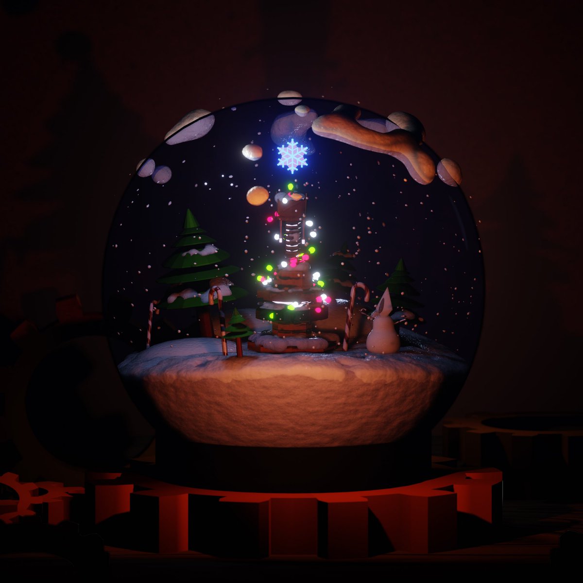 RETurnity_game's tweet photo. Merry Christmas everyone🎄

For that we have some special Christmas stuff from one of our 3D Artists ^-^
A snow globe in RE:Turnity style❄️

#returnity #game #gamedesign #roguelike #towerdefense #christmas #merrychristmas https://t.co/y0tZkIn2oi