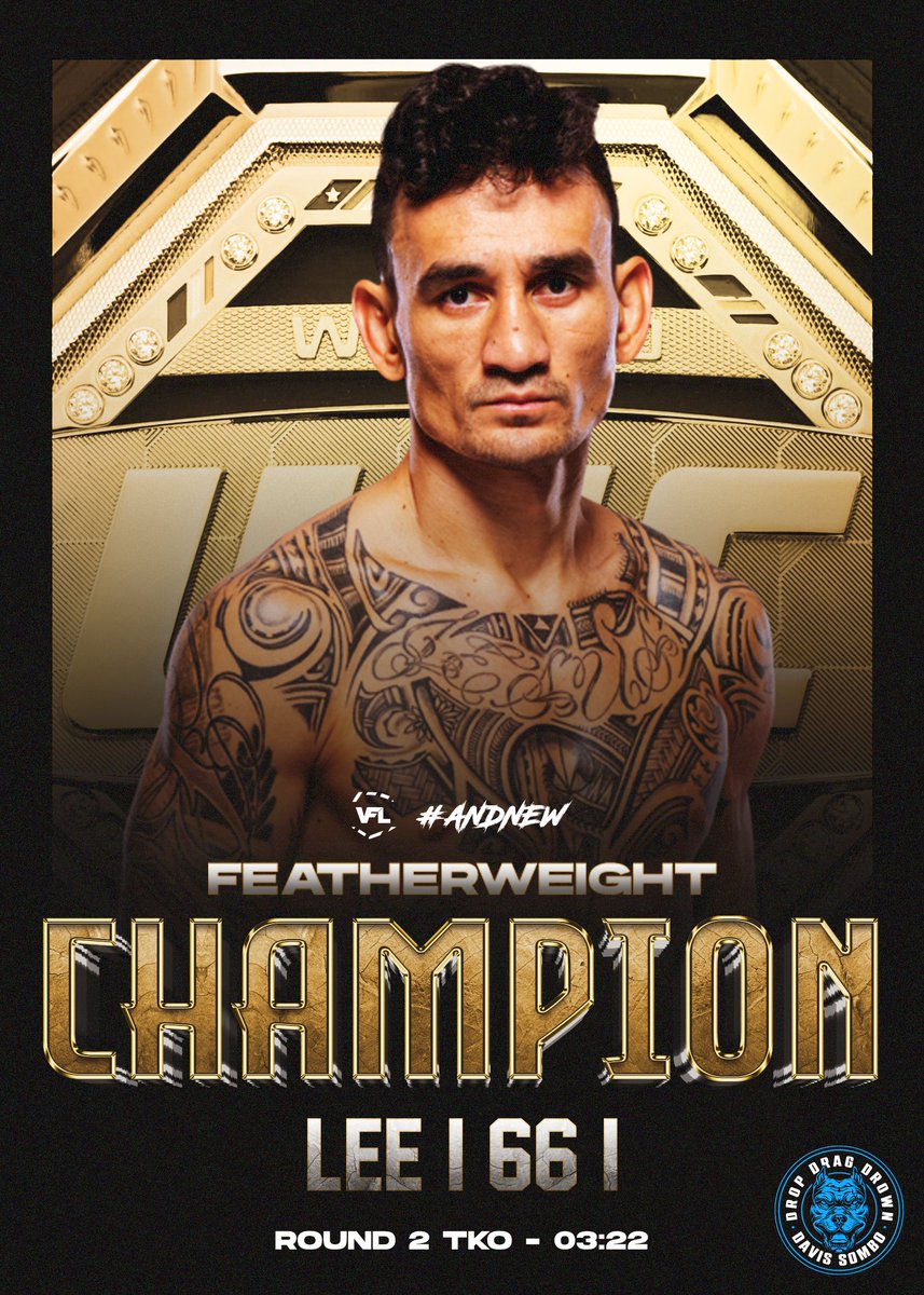 Gringo_AFC's tweet photo. @Tomaselli9x #AndNew VFL Featherweight Champion of the World 🏆 - #Lee66 🏴󠁧󠁢󠁷󠁬󠁳󠁿

🔖 Lee's blitzing style continues to pay dividends! The Welshman captures the highest honour of his 20 month journey, butchering former Champion Miikeinho with his Max pick inside 2 rounds! https://t.co/OGo39L8wjH